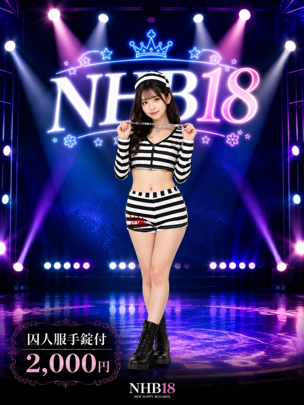 囚人服手錠付